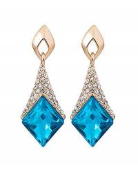 Buy Online Crunchy Fashion Earring Jewelry Austrain Crystal Blue Butterfly Necklace Jewellery CFN0352