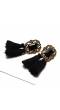 Bohemian Tassel Black Crystal Earrings 