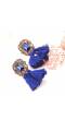 Bohemian Tassel Blue Crystal Earrings 