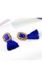 Bohemian Tassel Blue Crystal Earrings 