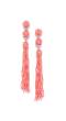 Crunchy Fashion Light-Pink Beaded Tassel Earring