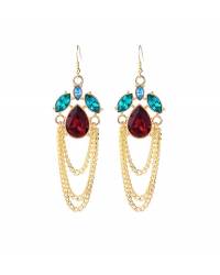 Buy Online Crunchy Fashion Earring Jewelry Pink Crystal Dangling Earrings Drops & Danglers CFE1475