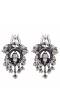 Oxidised Silver Trisul Drop Earrings CFE1294
