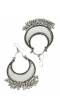 Oxidised Silver plated Half Moon Mirror Dangle Earrings