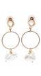 Gold Plated White Pearls Drop Earrings 