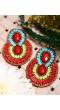 Bohemian Beaded Handmade Red Drop Earrings 