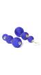 Blue Round Ball Layer Dangler Earrings