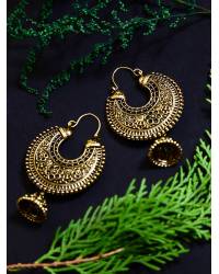 Buy Online Royal Bling Earring Jewelry Gold Plated Black & Aqua Chandbali Drop Earrings Combo Jewellery RAE0570