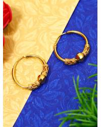 Buy Online Crunchy Fashion Earring Jewelry Navy Blue & Gold-Toned Geometric Drop Earring Jewellery CFE1356