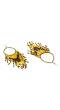 Yellow Beaded Handmade Tassels Hoop Earrings