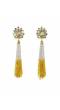 Golden Crystal Beaded Tassel Earrings...