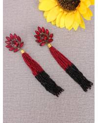 Buy Online Crunchy Fashion Earring Jewelry Orange Beaded Tassel Earrings Jewellery CFE1275