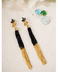 Buy Online Royal Bling Earring Jewelry Ethnic Gold-Plated Jadau Peach Kundan Long Pearl Earrings RAE1763 Jewellery RAE1763