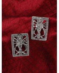 Buy Online Royal Bling Earring Jewelry Gold Plaetd Heart Red Kundan Dangler Earrings  Jewellery RAE0542