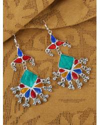 Buy Online Royal Bling Earring Jewelry Gold-Toned  Kundan and  Black Beads Round Shape Earrings RAE1736 Jewellery RAE1736