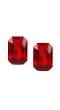 Big Red Crystal Solitaire Stone Stud Earrings