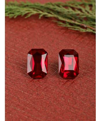 Big Red Crystal Solitaire Stone Stud Earrings