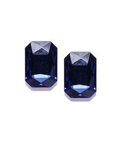 Big Deft Blue Crystal Solitaire Stone Stud Earrings
