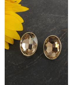 Gold Plated Gold Crystal Studs Earrings