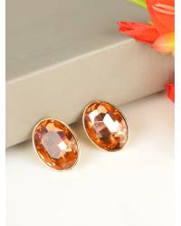 Buy Online Crunchy Fashion Earring Jewelry Luxuria Sparkling Red Sapphire Stone Long Drop-Earrings Jewellery CFE1458
