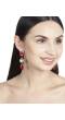 Luxuria Sparkling Red Sapphire Stone Long Drop-Earrings
