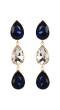 Luxuria Sparkling Black Sapphire Stone Long Drop-Earrings