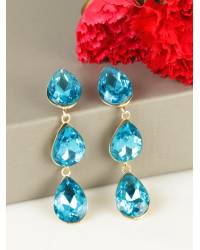 Buy Online Royal Bling Earring Jewelry Traditional Gold Plated Green-Blue Color Drop & Dangle Earrings  Jewellery RAE0507