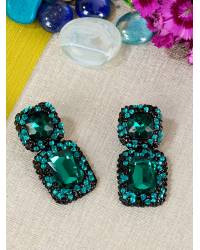 Buy Online Crunchy Fashion Earring Jewelry Alloy Blue Crystal Dangle Earring Drops & Danglers CFE1473