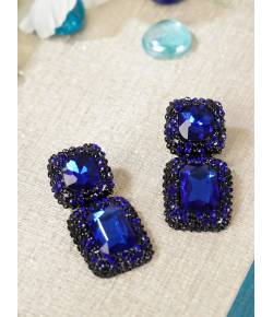 Alloy Blue Crystal Dangle Earring