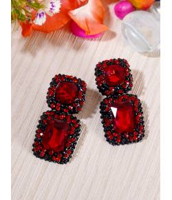 Alloy Red Crystal Dangle Earring