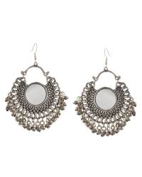 Buy Online Crunchy Fashion Earring Jewelry SwaDev Silver-Plated American Diamond Earrings SDJE0004 Earrings SDJE0004