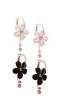 Black & white Crystal Flower Drops Earrings