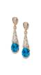 Blue & Red Crystalline Drops Aqua Earrings
