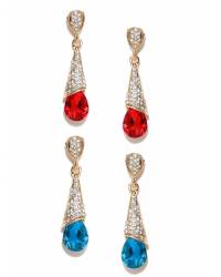 Buy Online Crunchy Fashion Earring Jewelry Peach Crystal Swan Pendant Necklace Jewellery CFN0773