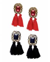 Buy Online Royal Bling Earring Jewelry Crunchy Fashion Red Meenakari Stud Earring RAE13181 Earrings RAE2181