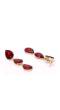 Gold Plated Red Sapphire Stone Long Drop-Earrings