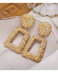 Buy Online Crunchy Fashion Earring Jewelry Gold-Plated  Triangle Geometric Enamel Long Earrings RAE1453 Jewellery RAE1453