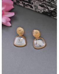 Buy Online Royal Bling Earring Jewelry Crunchy Fashion Gold-Plated Floral Meenakari & Pearl Green Hoop Jhumka  Earrings  RAE0870 Jewellery RAE0870