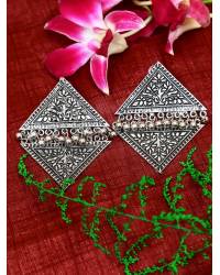 Buy Online Crunchy Fashion Earring Jewelry Black Metal Flower Drop Earrings CFE1616 Jewellery CFE1616