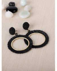 Buy Online Royal Bling Earring Jewelry Crunchy Fashion Gold-Tone White Circular Drop Earrings CFE1853 Handmade Beaded Jewellery CFE1853