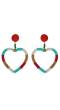 Multi-color Heart Shape Stud Earring