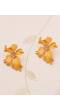 Yellow Big Metal Flower Drop Dangle Earring