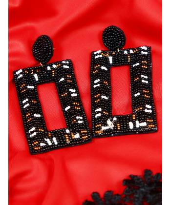 Black Bohemian Handmade Dangle Earrings 