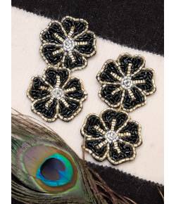 Black White Bohemian Handmade Drop Earrings 