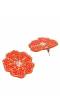 Boho Hnadmade Orange Flower Drop Earrings 