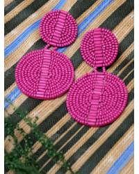 Buy Online Crunchy Fashion Earring Jewelry Red-White Heart Beaded Earrings for Women Drops & Danglers CFE2238