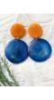 Orange and Blue Round Drop & Dangler Earrings