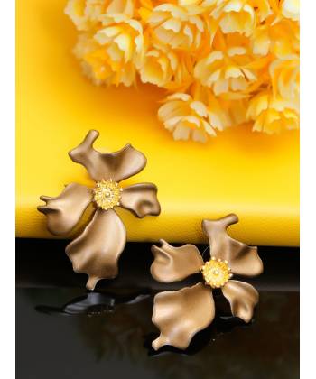 Western Gold Floral Drop Earrings CFE1617