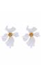 Western White Metal  Floral Drop Earrings  CFE1618