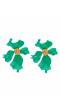 Western Green Floral Drop Earrings CFE1621